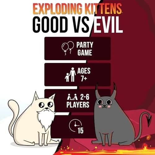 Exploding Kittens Good vs Evil Card Game | 2-5 Players, Age 7+ | Divine Showdown with Armageddon Cards thumbnail 2