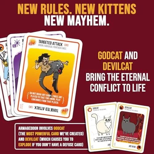 Exploding Kittens Good vs Evil Card Game | 2-5 Players, Age 7+ | Divine Showdown with Armageddon Cards thumbnail 3