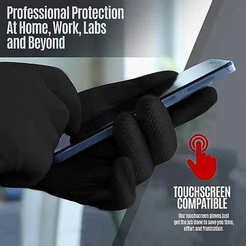 MED PRIDE Black Nitrile Gloves XX-Large 1000-Ct | 8 Mil Thick Diamond Textured Industrial Gloves thumbnail 6