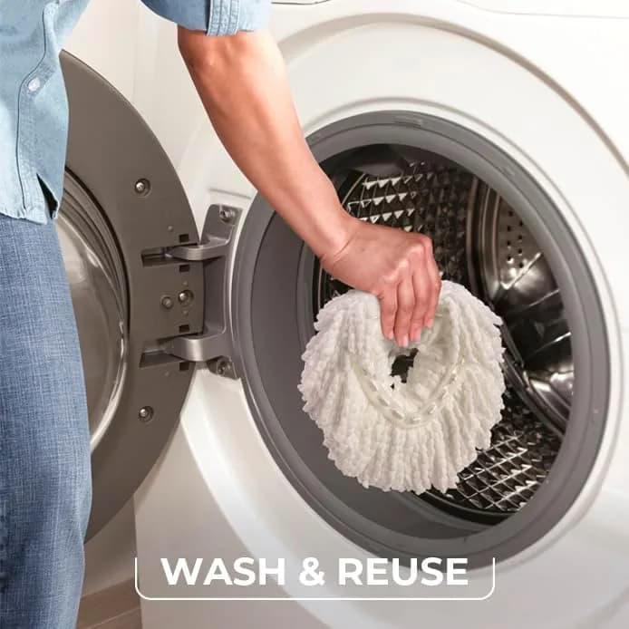 O-Cedar Microfiber Spin Mop & Bucket System with 3 Extra Refills | Hands-Free Wringing for Easy Floor Cleaning thumbnail 8