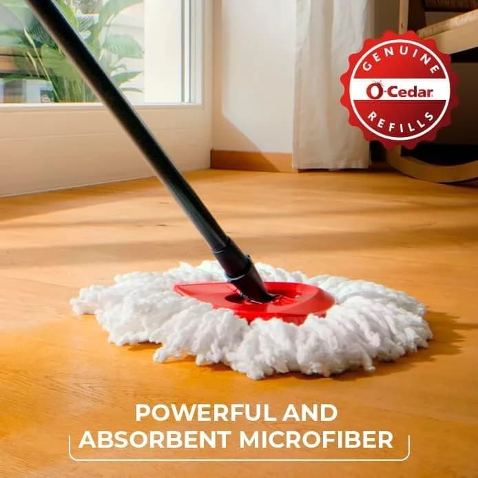 O-Cedar Microfiber Spin Mop & Bucket System with 3 Extra Refills | Hands-Free Wringing for Easy Floor Cleaning thumbnail 11