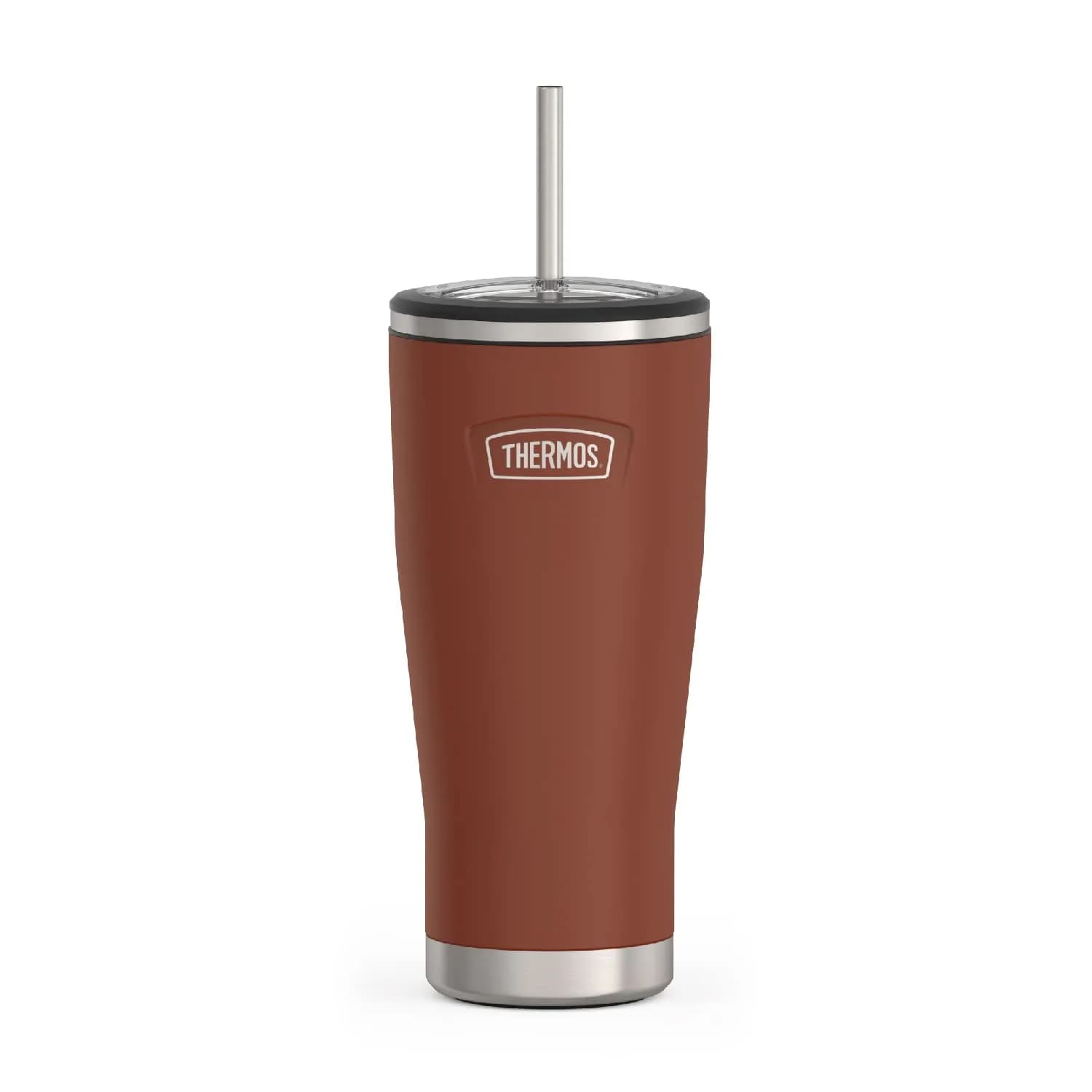 THERMOS ICON SERIES, Stainless Steel Cold Tumbler with Lid and Straw - 24 Ounce, Sunset Pink | Vacuum Insulated Drinkware — Saddle