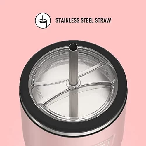THERMOS ICON SERIES, Stainless Steel Cold Tumbler with Lid and Straw - 24 Ounce, Sunset Pink | Vacuum Insulated Drinkware thumbnail 4