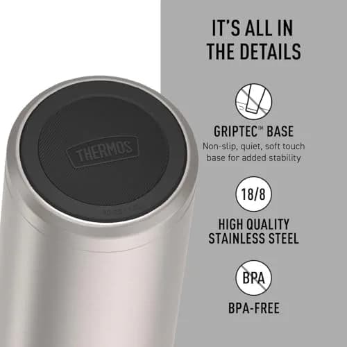 THERMOS ICON SERIES Stainless Steel Water Bottle 1.18 L (40 oz) | Keeps Drinks Hot 18 Hrs, Cold 24 Hrs thumbnail 4