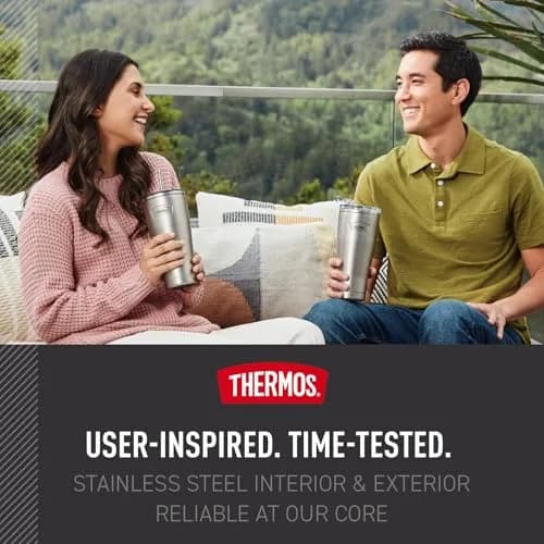 THERMOS ICON SERIES Stainless Steel Cold Tumbler 24oz Glacier | Vacuum Insulated, Non-slip Base thumbnail 5
