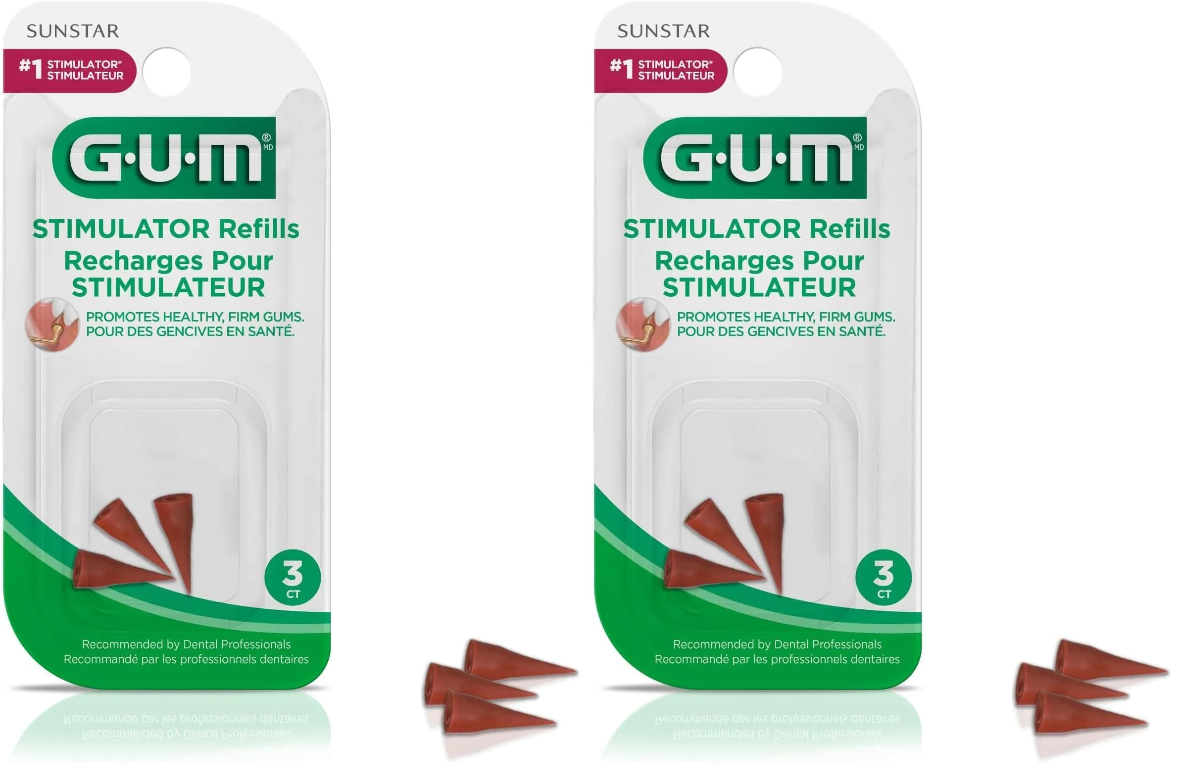 GUM Rubber Tip Stimulator Refills 3 Count | Promote Healthy Gums & Cleaner Teeth