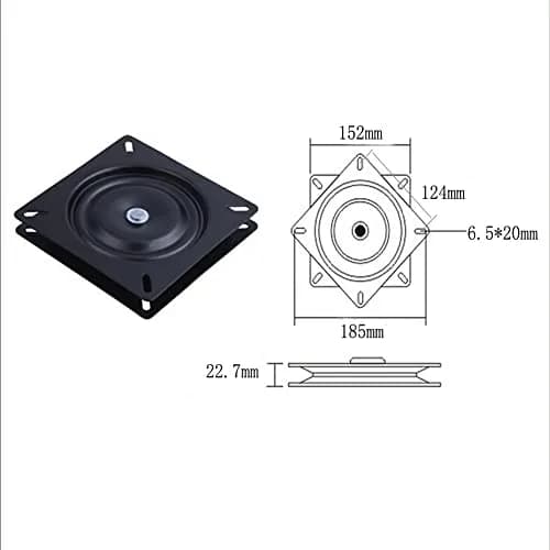 Lokatall 6 Inch Heavy Duty Swivel Plate with 360 Rotating Base, 15.7 cm (6") Square Steel Ball Bearing Turntable thumbnail 2