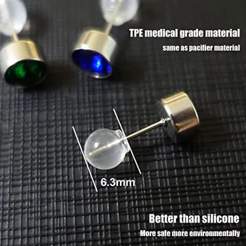 OwlkOrmy 102pcs Red TPE Medical Grade Soft Safety Earring Backs | Impenetrable Design for Sensitive Ears thumbnail 3