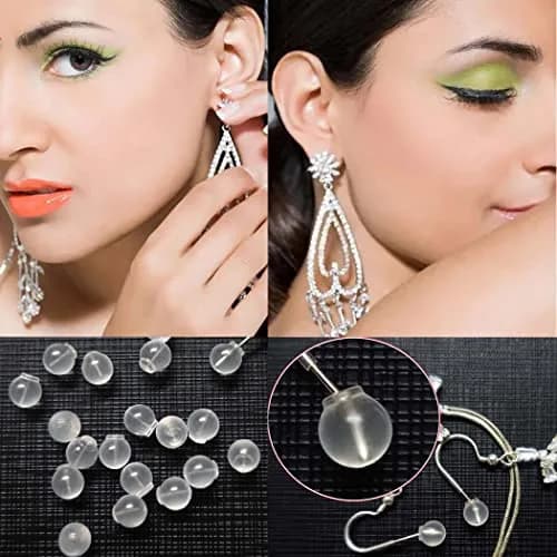 OwlkOrmy Clear 102pcs Comfort Impenetrable Soft Safety Earring Backs | TPE Medical Grade Material thumbnail 2