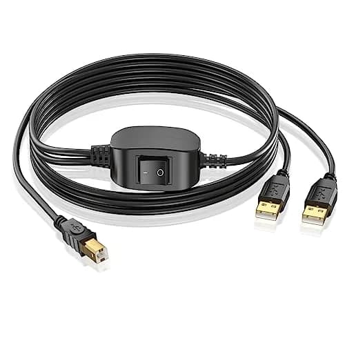 Herfair 5FT USB Printer Splitter Cable | Connect 1 Printer to 2 Computers thumbnail 1