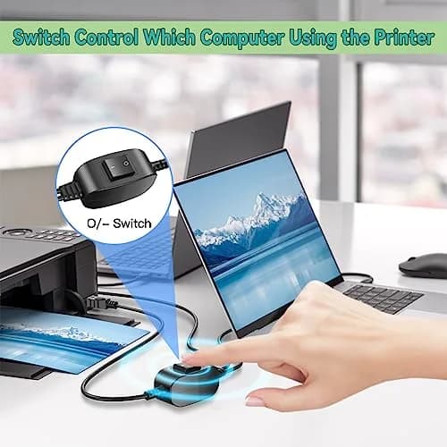 Herfair 5FT USB Printer Splitter Cable | Connect 1 Printer to 2 Computers thumbnail 4