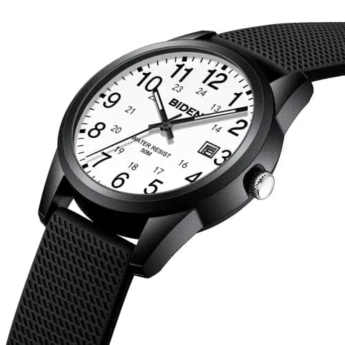 LN LENQIN Men's Analog Quartz Watch 40mm (1.57 inch) | Easy Read Military Time with Luminous Dial thumbnail 3