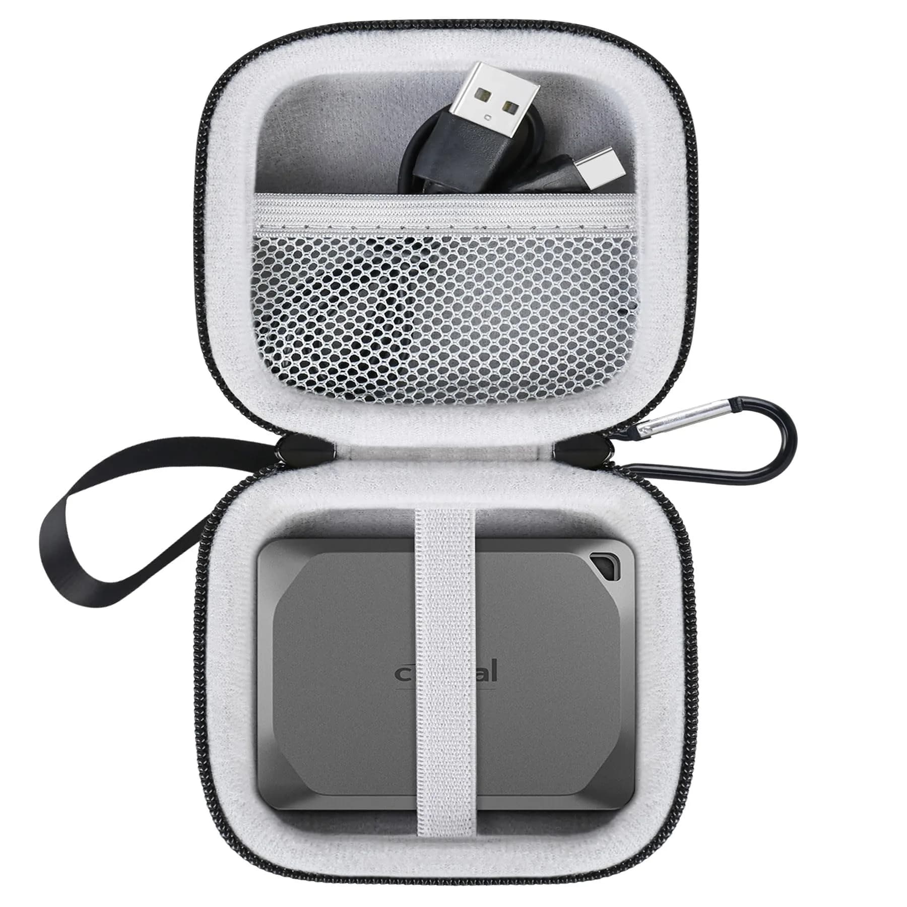 Lacdo Hard Drive Carrying Case for Crucial X9/X10 Pro SSD 8.9cm (3.5in) | Shockproof EVA Protection - main product image