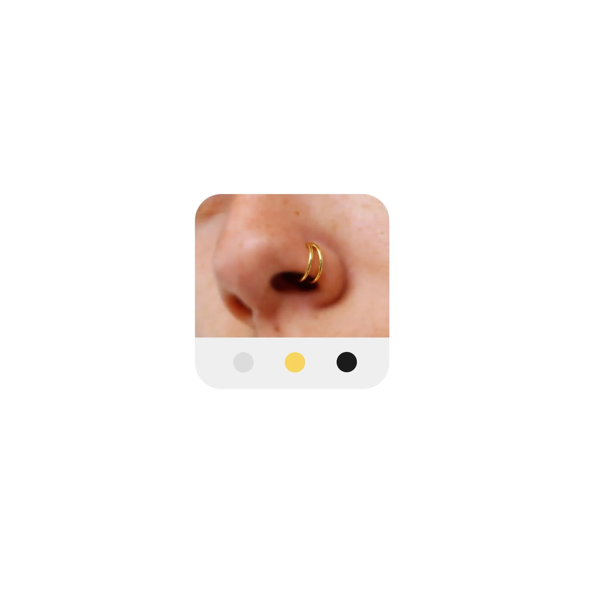 MODRSA Double Hoop Nose Ring - Gold 18g, 8mm Cartilage & Helix Hoops — double hoop gold