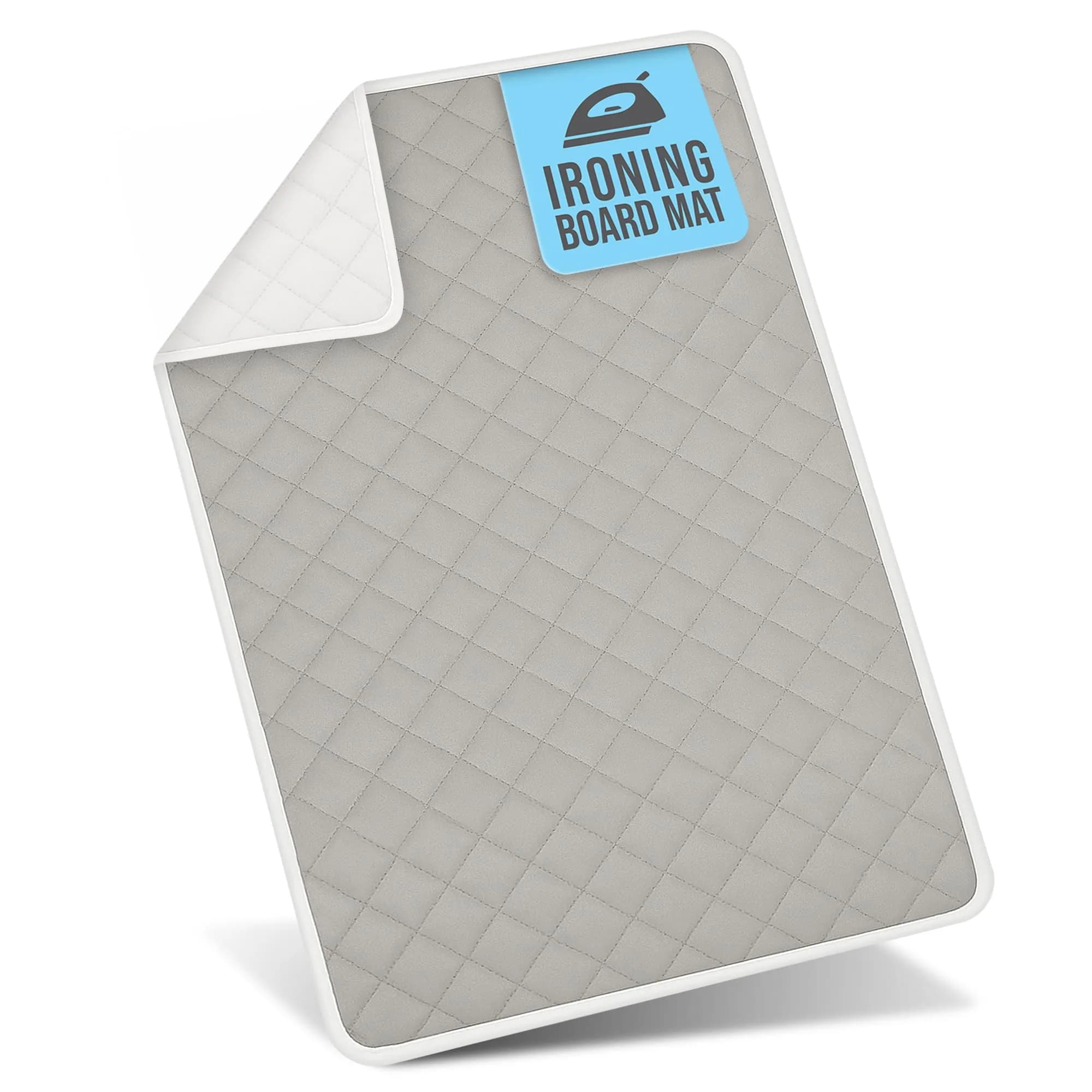 HOLDN’ STORAGE Ironing Board Cover 15 x 54 | Silicone-Coated, Scorch-Resistant, Tightly Fitted — Grey Magnetic Laundry Mat