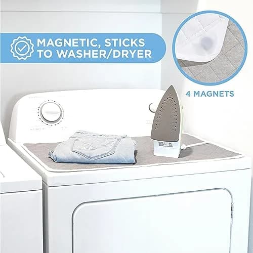 HOLDN’ STORAGE Ironing Mat, 28.25” x 19” Magnetic Laundry Pad, Gray | Heat-Resistant, Portable Laundry Accessory thumbnail 2