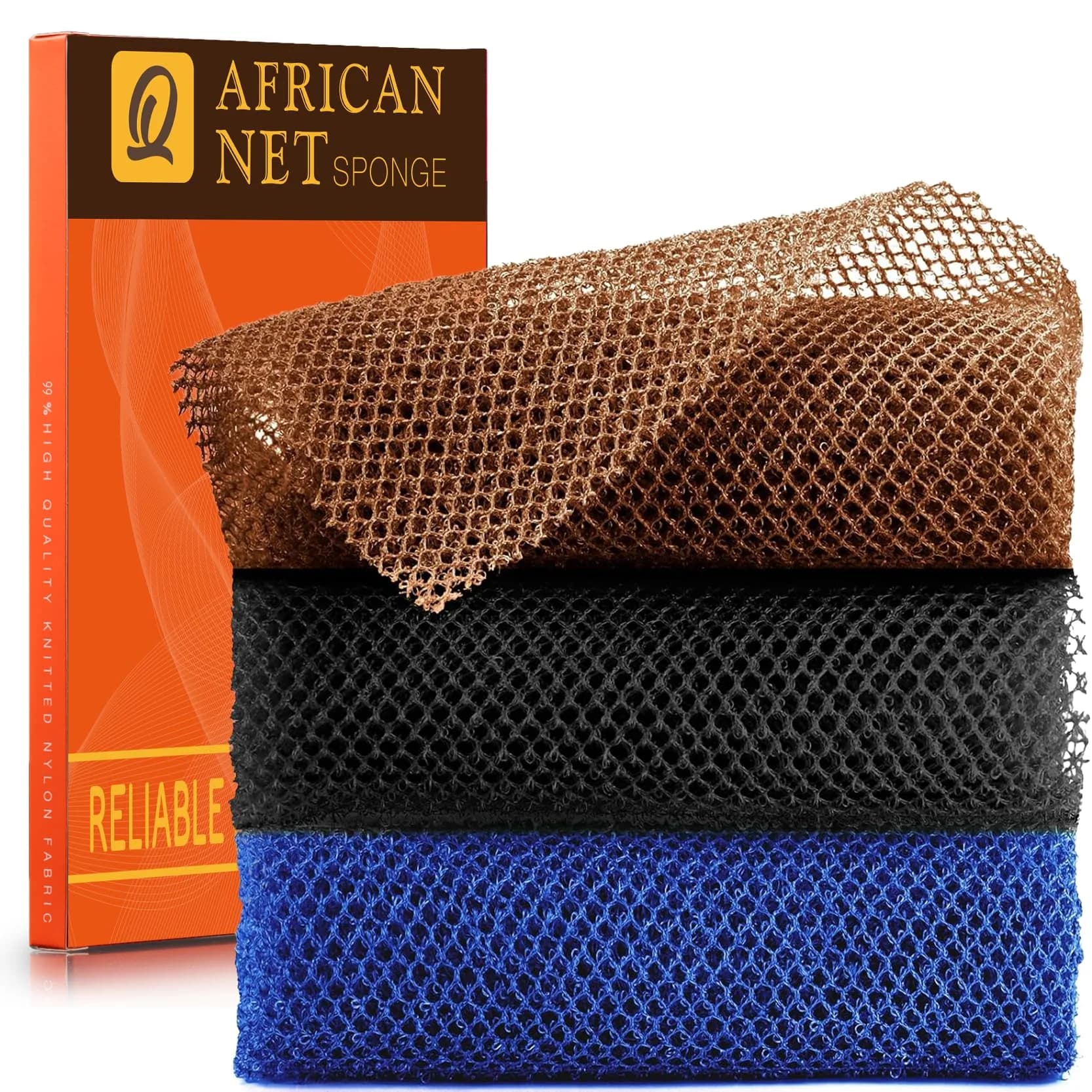 UJFQBH African Net Bath Sponge 30 cm (11.8 in) | Exfoliating Shower Body Scrubber for Back and Daily Use