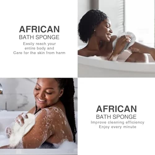 UJFQBH African Bath Sponge 3-Pack | Exfoliating Net Scrubber for Daily Use thumbnail 5