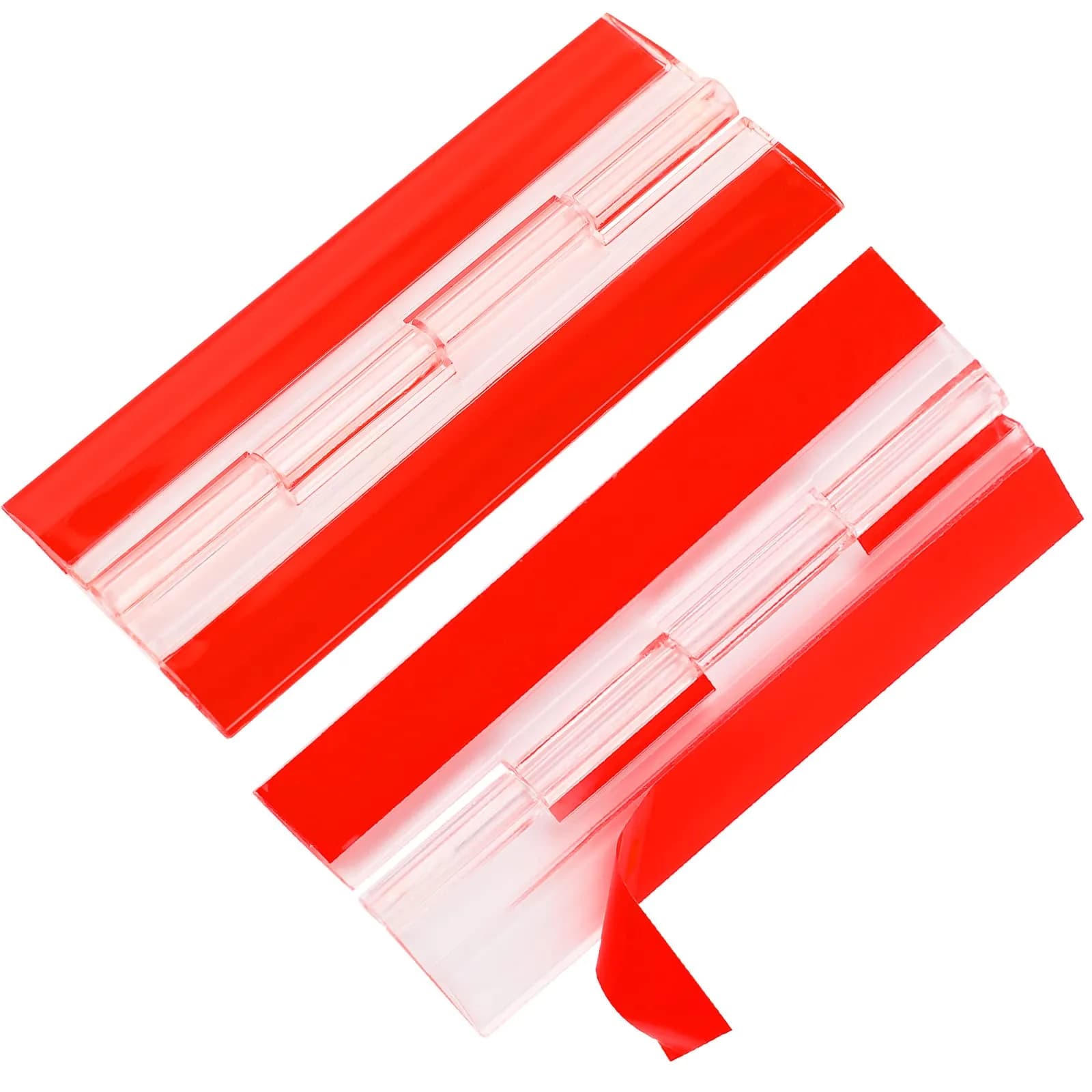 Sliverdew Acrylic Continuous Hinges 100x42mm (3.94x1.65 inches) | Transparent Self-Adhesive Folding Hinge for Cabinets, Drawers, DIY