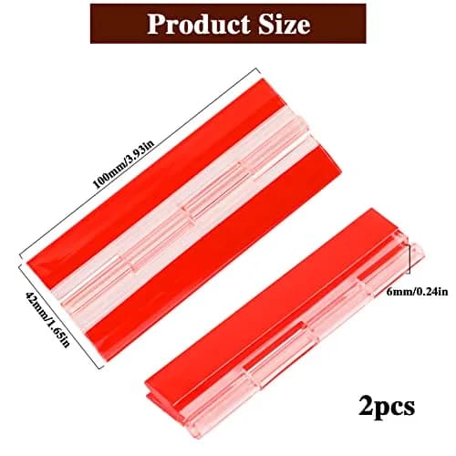 Sliverdew Acrylic Continuous Hinges 100x42mm (3.94x1.65 inches) | Transparent Self-Adhesive Folding Hinge for Cabinets, Drawers, DIY thumbnail 2