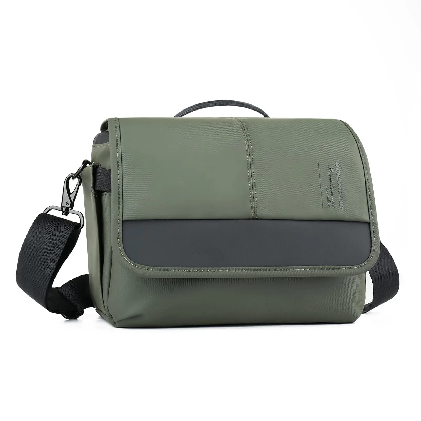 Besnfoto Camera Shoulder Bag Small 3.5L (8.27 x 4.72 x 6.7 inches) | Retro Canvas & PU Leather Crossbody for Mirrorless Cameras — Army Green / Medium