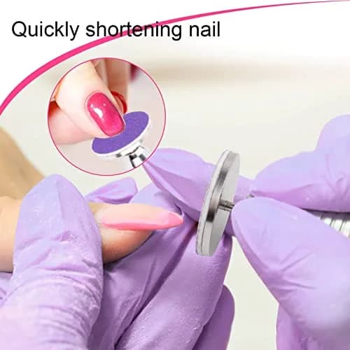 Difenni Metal Nail Drill Bit with Sandpaper Discs 25mm | 60-Piece Set for Manicure Pedicure thumbnail 3