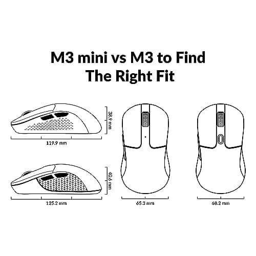 Keychron M3 Mini Wireless Optical Mouse | Bluetooth 5.1/2.4 GHz | Programmable PixArt 3395 Sensor | 26,000 DPI | Lightweight Ergonomic thumbnail 8
