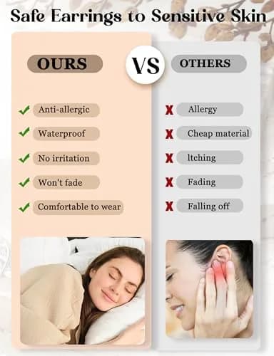 LOLIAS 16 Gauge Flat Back Cartilage Earrings for Women Hypoallergenic Stud | 9 Pcs Stainless Steel Varieties thumbnail 5