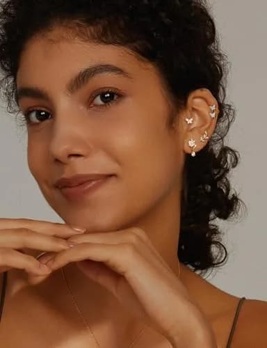 LOLIAS 16 Gauge Flat Back Cartilage Earrings for Women Hypoallergenic Stud | 9 Pcs Stainless Steel Varieties thumbnail 7
