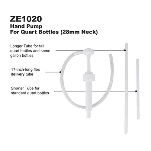 ZEELINE BY MILTON Hand Pump for Quart Bottles 28MM Neck | Versatile Fluid Dispensing Tool thumbnail 2