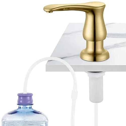 GAGALIFE Kitchen Sink Soap Dispenser Brushed Gold | Built-In, Durable & Stylish thumbnail 1