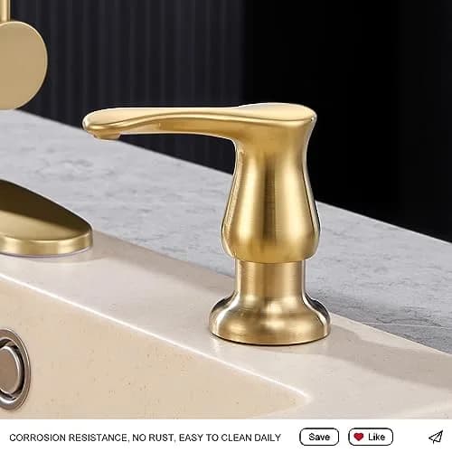 GAGALIFE Kitchen Sink Soap Dispenser Brushed Gold | Built-In, Durable & Stylish thumbnail 6