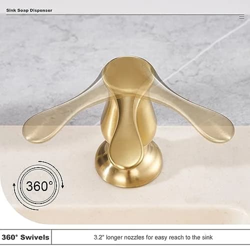 GAGALIFE Kitchen Sink Soap Dispenser Brushed Gold | Built-In, Durable & Stylish thumbnail 4