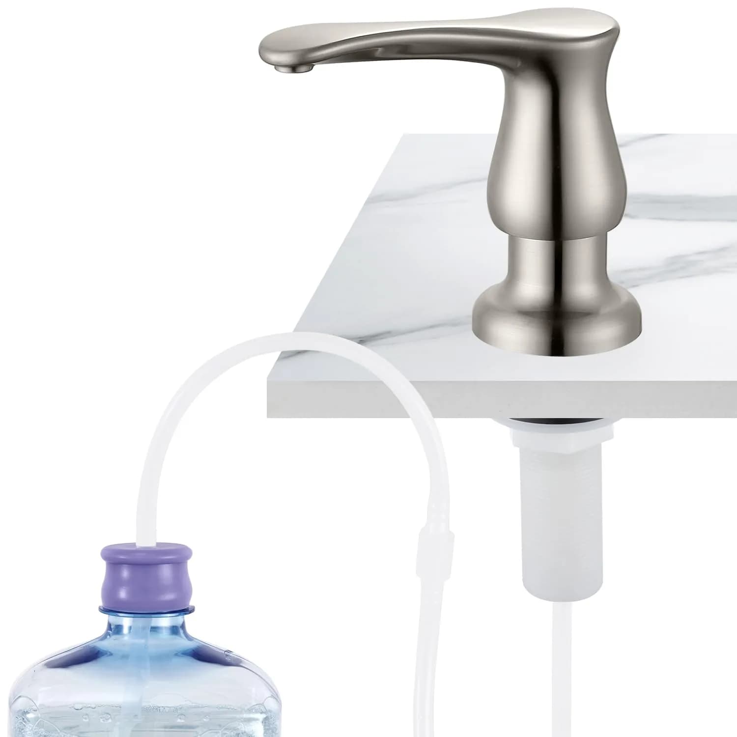GAGALIFE Kitchen Sink Soap Dispenser Brushed Nickel with 40" Extension Tube | Under Sink Refillable Pump for Kitchen Countertops - main product image