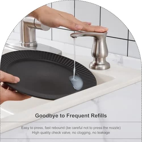 GAGALIFE Kitchen Sink Soap Dispenser Brushed Nickel with 40" Extension Tube | Under Sink Refillable Pump for Kitchen Countertops thumbnail 5