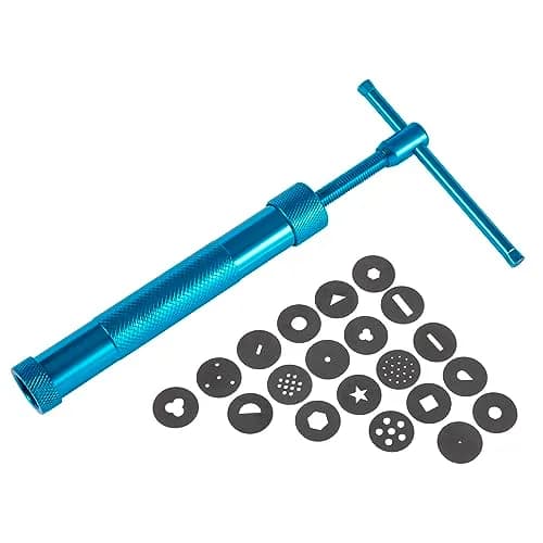 YAMHOHO Blue Stainless Steel Clay Extruder Tool Set with 20 Discs | 16.5 cm (6.5 in) Length thumbnail 4