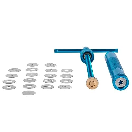 YAMHOHO Blue Stainless Steel Clay Extruder Tool Set with 20 Discs | 16.5 cm (6.5 in) Length thumbnail 3