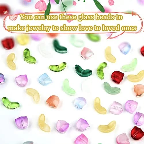 SAVITA 160pcs Tulip Flower Beads | Colorful Translucent Glass for Jewelry Making thumbnail 3