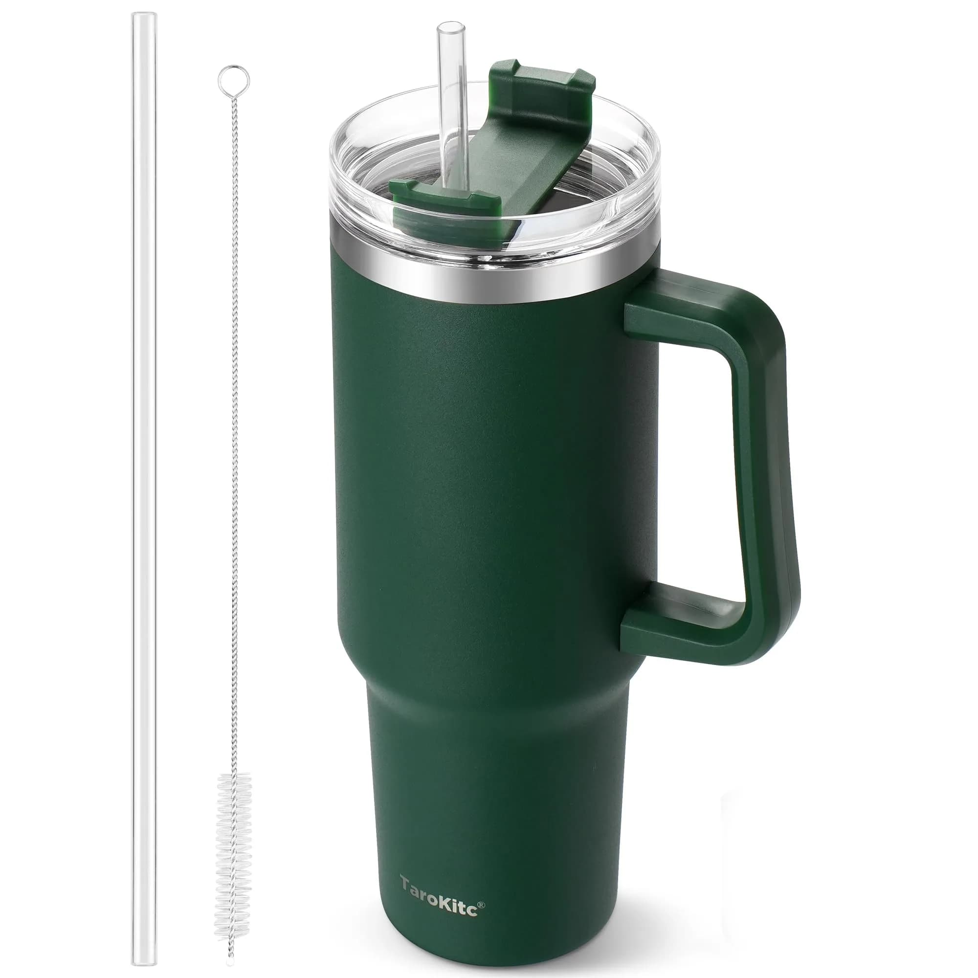 TaroKitc 40 oz Insulated Tumbler with Handle | Stainless Steel Travel Mug Keeps Cold 34H - main product image