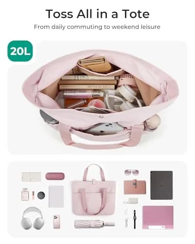 BAGSMART Foldable Tote Bag for Women | Large Capacity, Water-Resistant, Travel & Work Friendly thumbnail 3