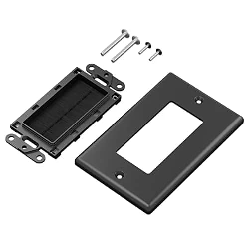 iwillink Black Brush Wall Plate 10 Pack | Single Gang Cable Pass Through Insert for Wires thumbnail 4