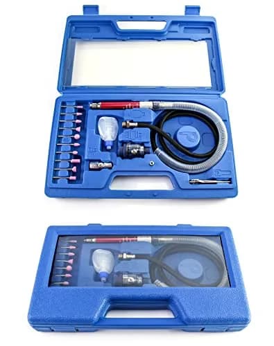 QWORK Air Micro Grinder 2 Set 1/8" Mini Pencil Polishing Cutting Tool Pneumatic Die Grinder 65000 RPM thumbnail 1