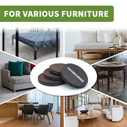 COVERCORNER Felt Furniture Sliders for Hardwood Floors 8 PCS, 3 1/2" (8.9 cm) | Easy Furniture Moving & Floor Protection thumbnail 5