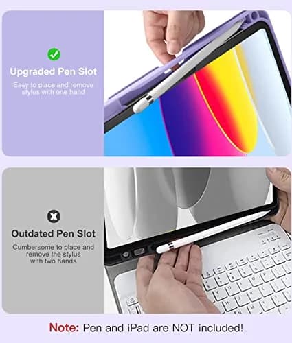 Hamile Keyboard Case for iPad A16 11th & 10th Gen | 7-Color Backlit, Detachable, Slim Design thumbnail 6