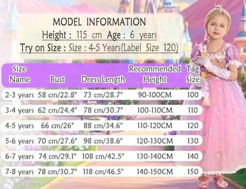 iTVTi Girls Purple Princess Cosplay Dress Costume,5-6 Years | Fairy Tale Role Play Outfit thumbnail 6