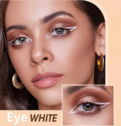 Go Ho 12 PCS White Eyebrow Eyeliner Pencils | Sweatproof, Long-lasting, Matte White thumbnail 4