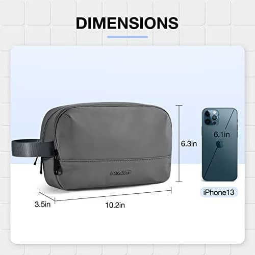 BAGSMART Travel Toiletry Bag for Men, Dopp Kit Water Resistant Shaving Bag 26cm (10.2in) | Organizes Toiletries & Accessories thumbnail 5