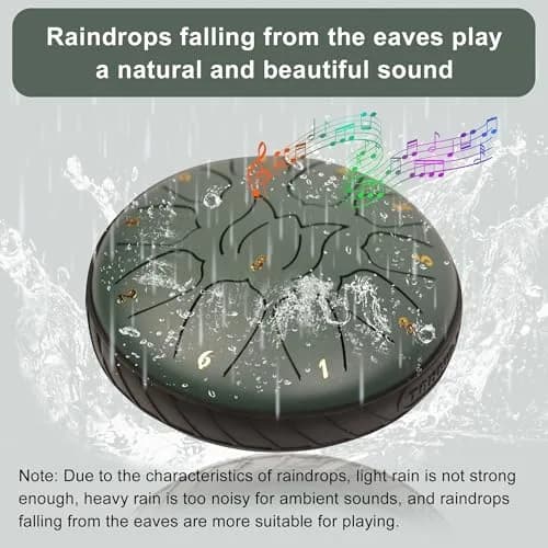 JYTMUS 6-Inch 11-Note Steel Tongue Rain Drum | Ethereal Sound for Meditation & Yoga thumbnail 3
