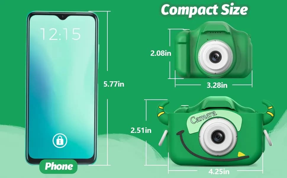 Goopow Kids Digital Camera with Cartoon Cover | 1080p HD Video & 12MP Photos thumbnail 2