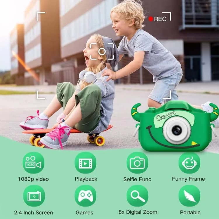 Goopow Kids Digital Camera with Cartoon Cover | 1080p HD Video & 12MP Photos thumbnail 5